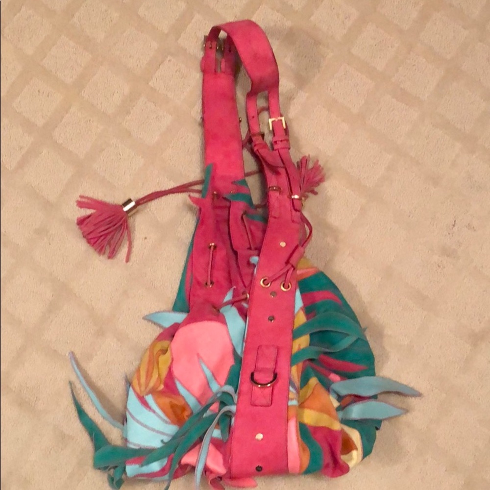 Givenchy drawstring pink floral shoulder bag